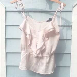Small light pink silk spaghetti strap